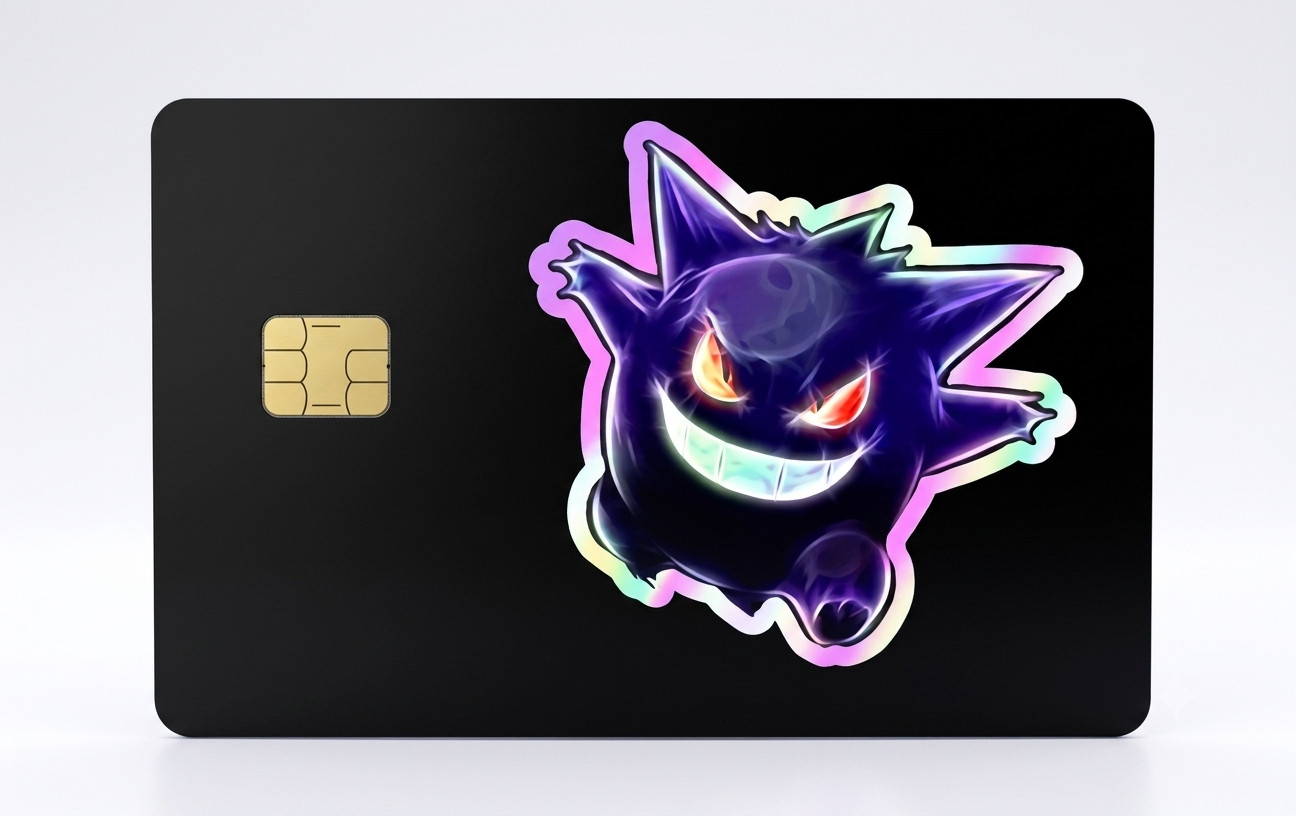 Minimalist Pokemon Purple Gengar Debit Card Credit Card Skin Sticker
