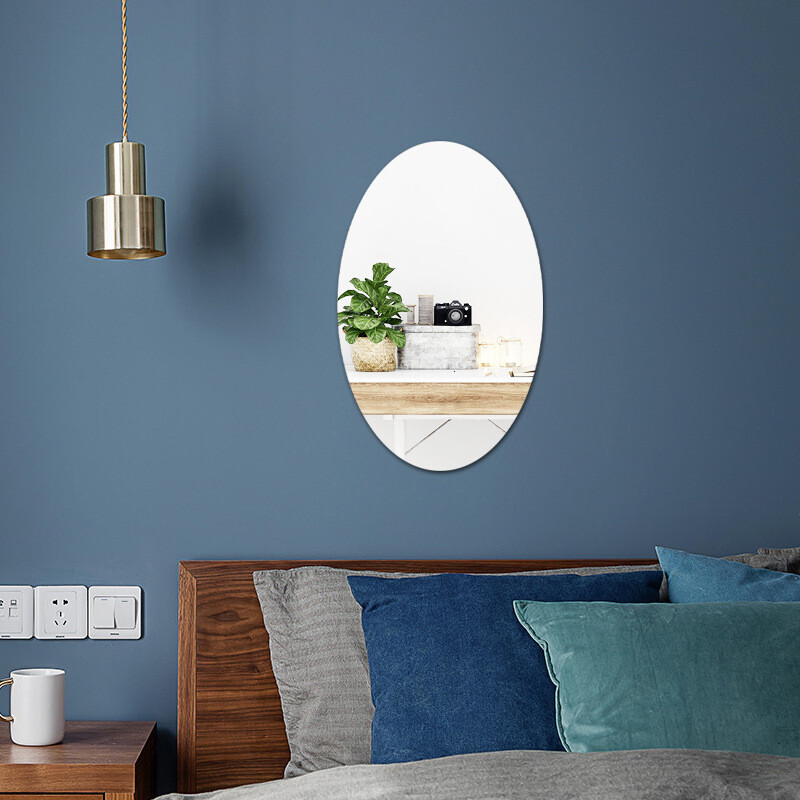 Wall-Mounted 10 15 20 30cm Acrylic Decoration Round/Elliptic Mirror Tiles