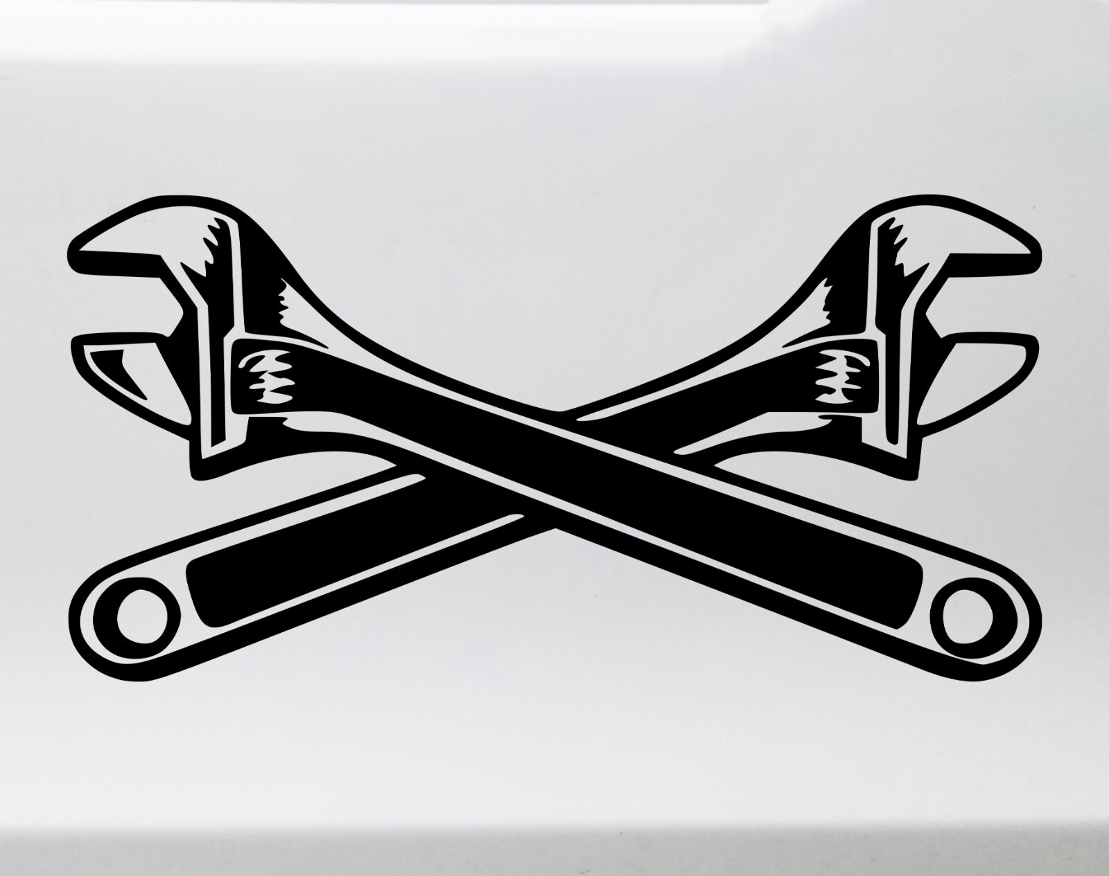Crossed Adjustable Wrenches Vinyl Decal – Mechanic Wrench Crescent – Sticker