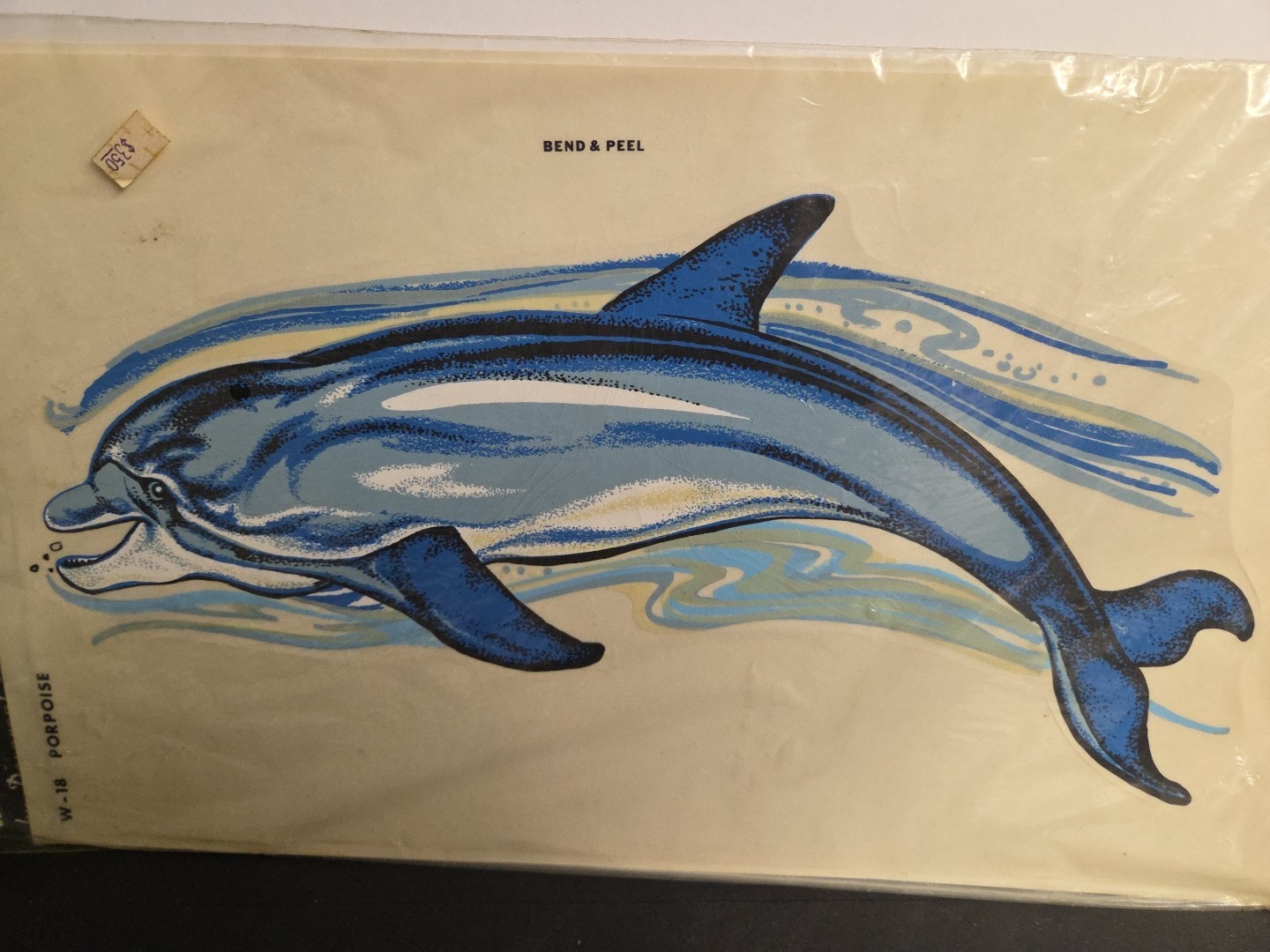 Vintage 1970's NOS Hand Painted Sports And Wildlife Decals W-18 PORPOISE 10×17