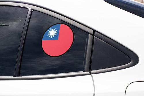 Taiwan Flag Circle Sticker Decal