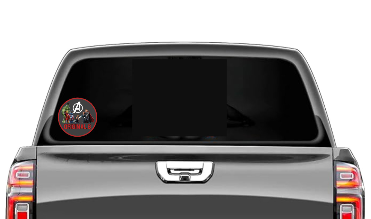 Avengers "Original 6" – 4" Handmade Vinyl Decal Vehicle Decor Cooler Laptop Gray