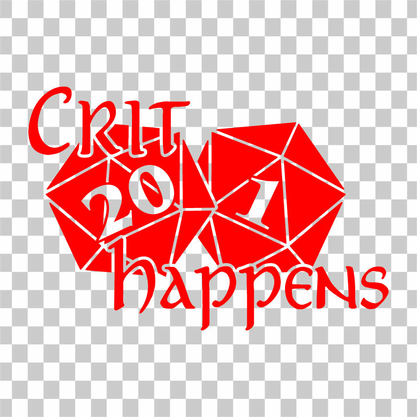 Crit Happens D20 Vinyl Sticker Decal D&D pathfinder RPG Nat20 Critical Roll