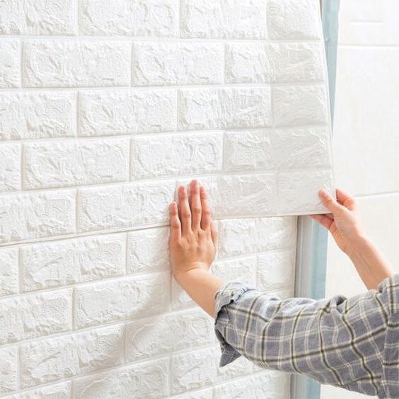 Self Adhesive, 3D, Foam, Wall Panels, Brick White, 31" x 27.5" 5 PIECES!