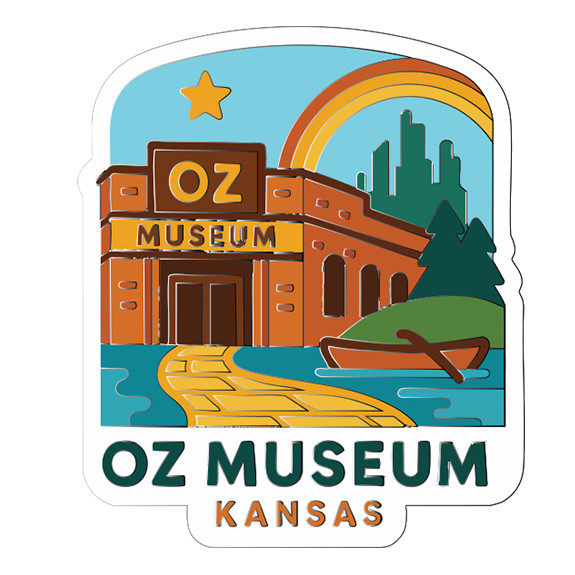 Oz Museum Kansas Sticker Decal Vinyl Die-Cut Symbolic Landmark Design