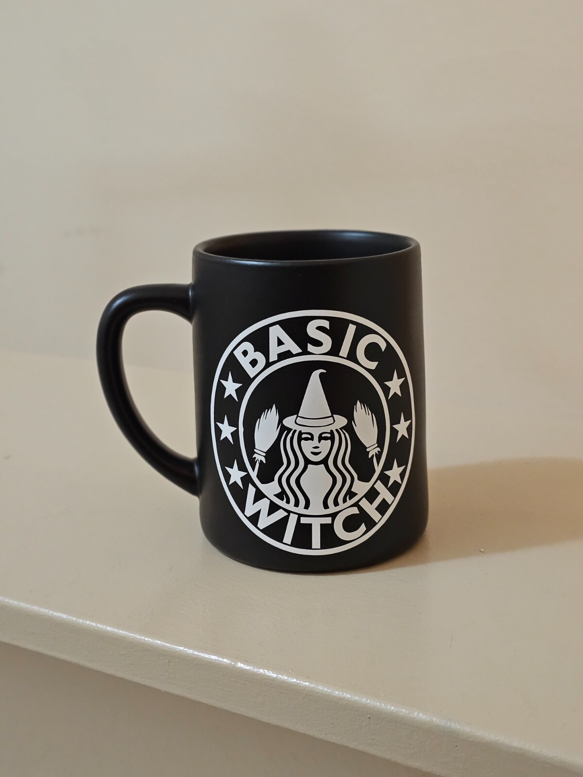 Basic Witch vinyl decal coffee mug tumbler Yeti tea cup laptop.