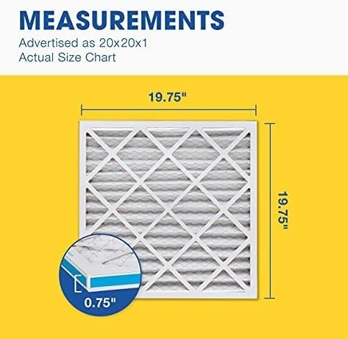 Air Filter, 6 Count, ACTUAL SIZE 19.75 x 19.75 x 0.75, HVAC, Air Conditioning…