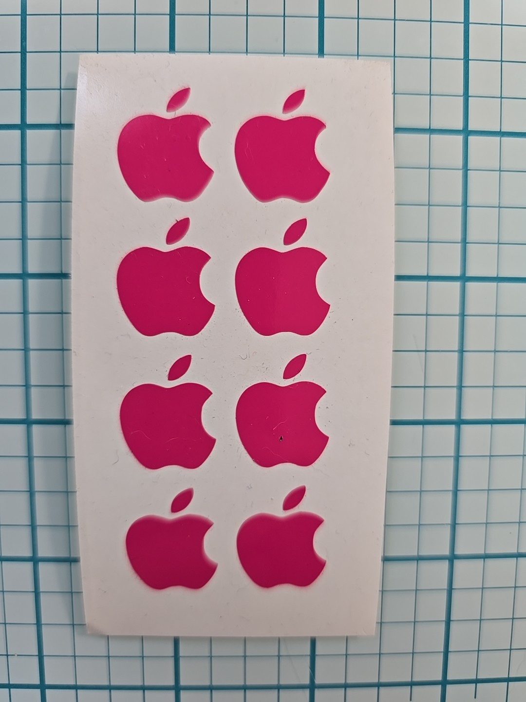 (8) Hot Pink Apple Logo Overlay Vinyl Decals – For iPhone Windows Laptops Mugs