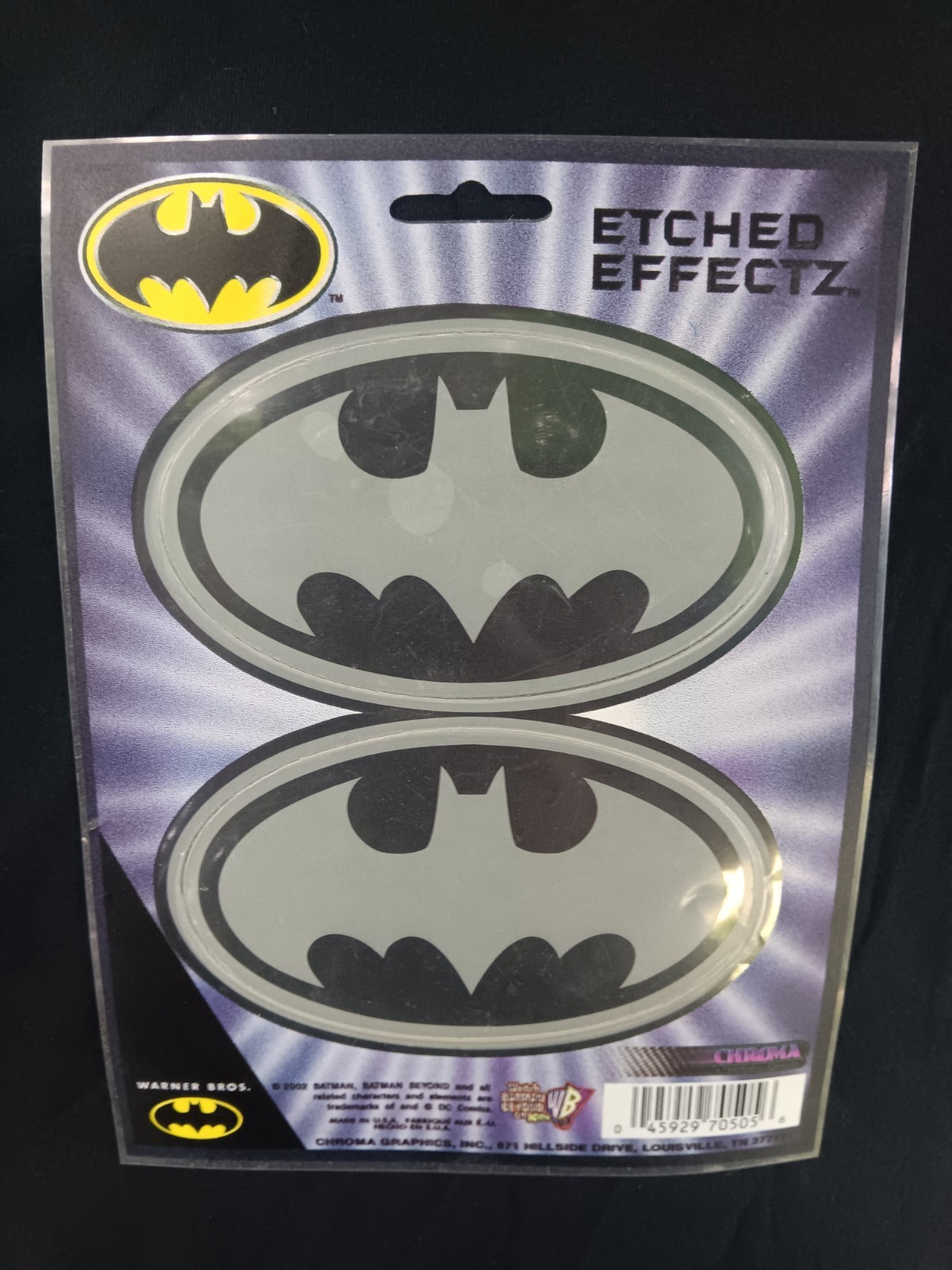 Batman Logo Etched Effects Auto Decal Clear 2 Pack Approx. 4" each DC Comics