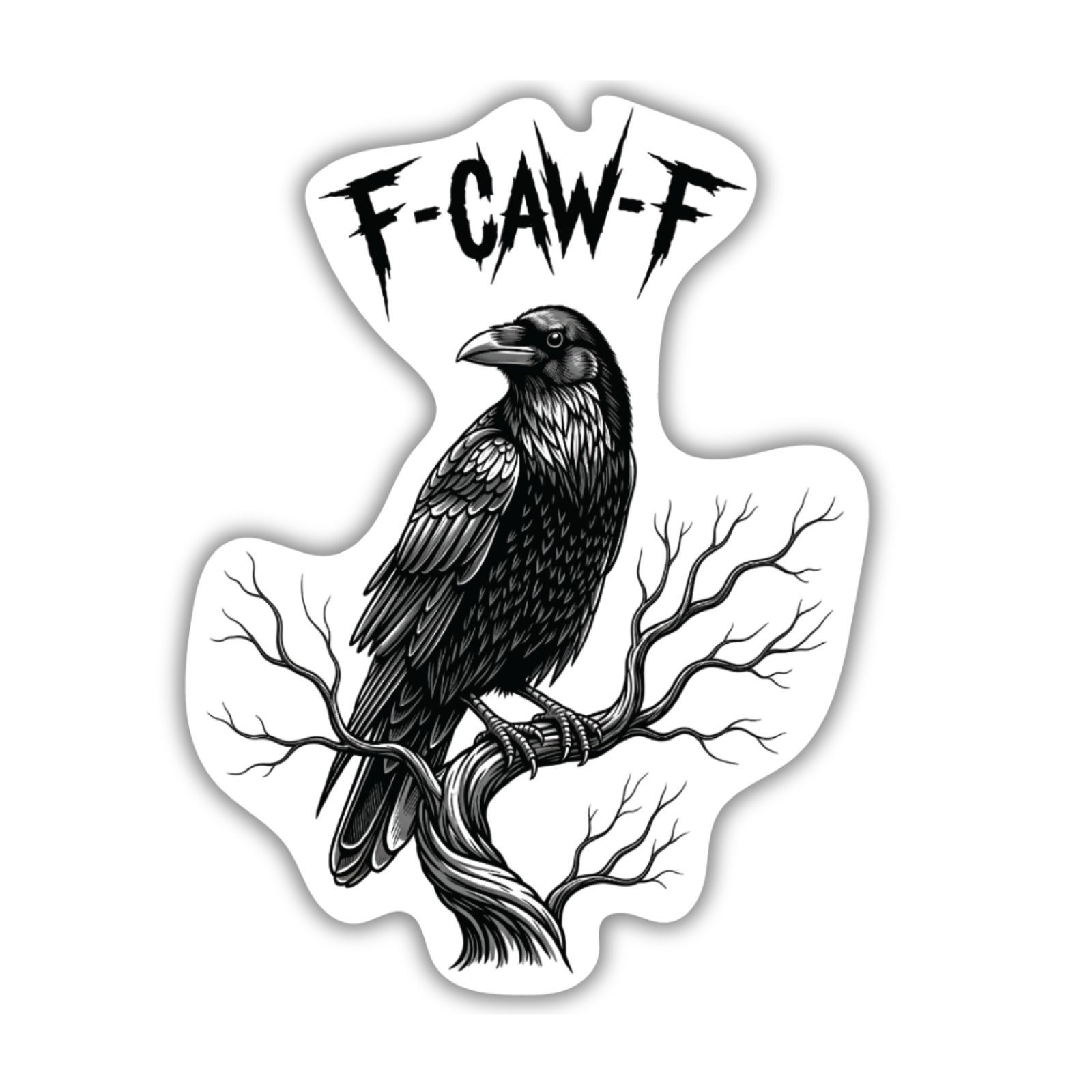 Grumpy Crow Sticker 2.5” – Funny F-Caw-F Vinyl Decal, Water Resistant