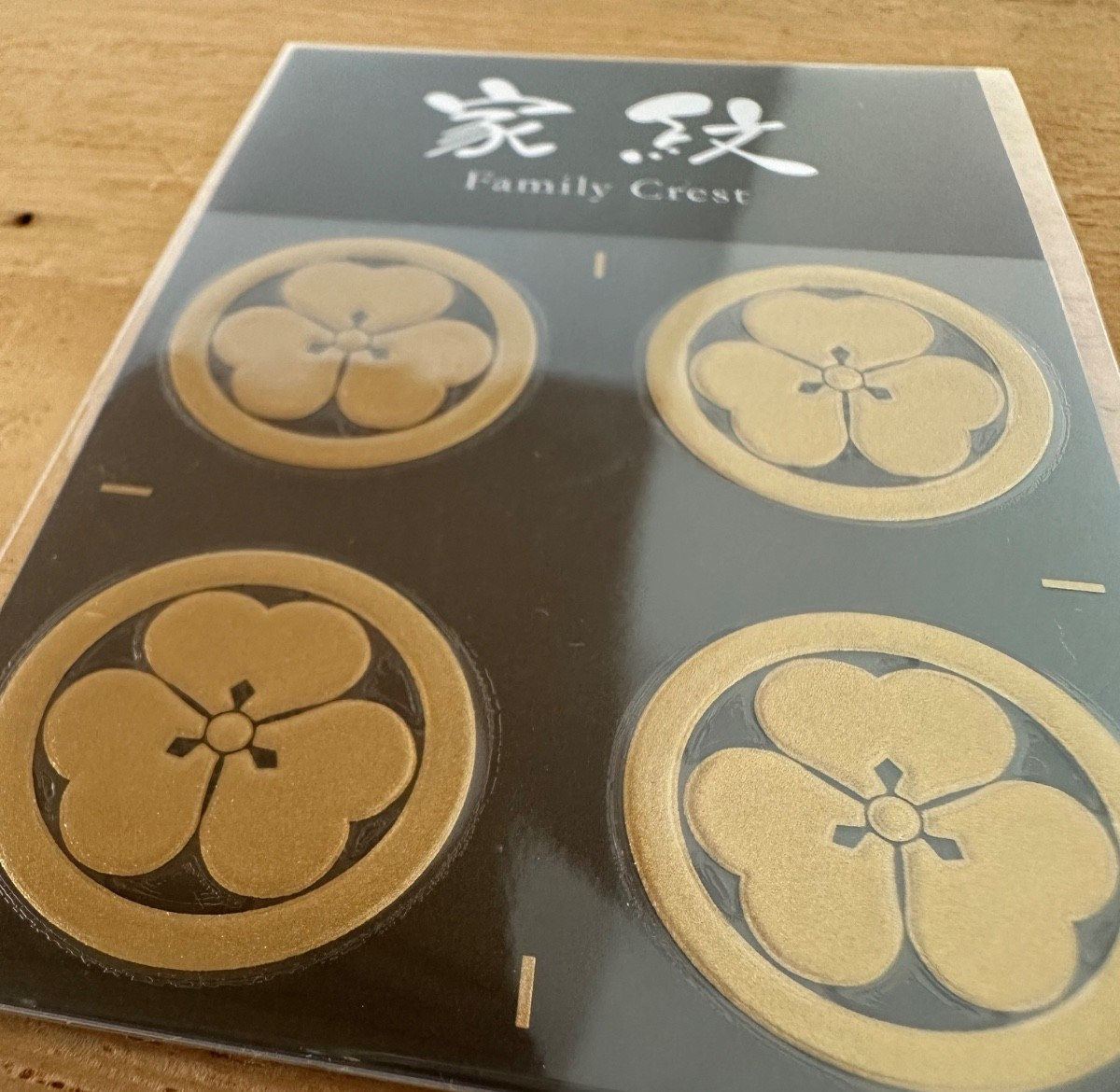 Japanese Kamon Family Crest Makie Transfer Decal Sticker Wood sorrel leaves 4p