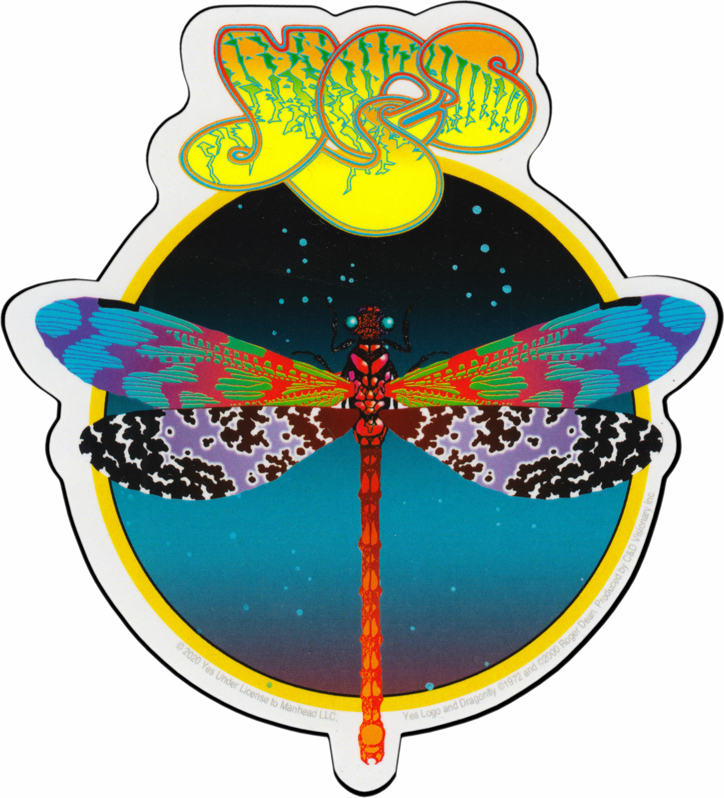 Sticker – Yes Dragonfly Logo Prog Rock Music 70s 80s UK Band 4.88" Decal #5781