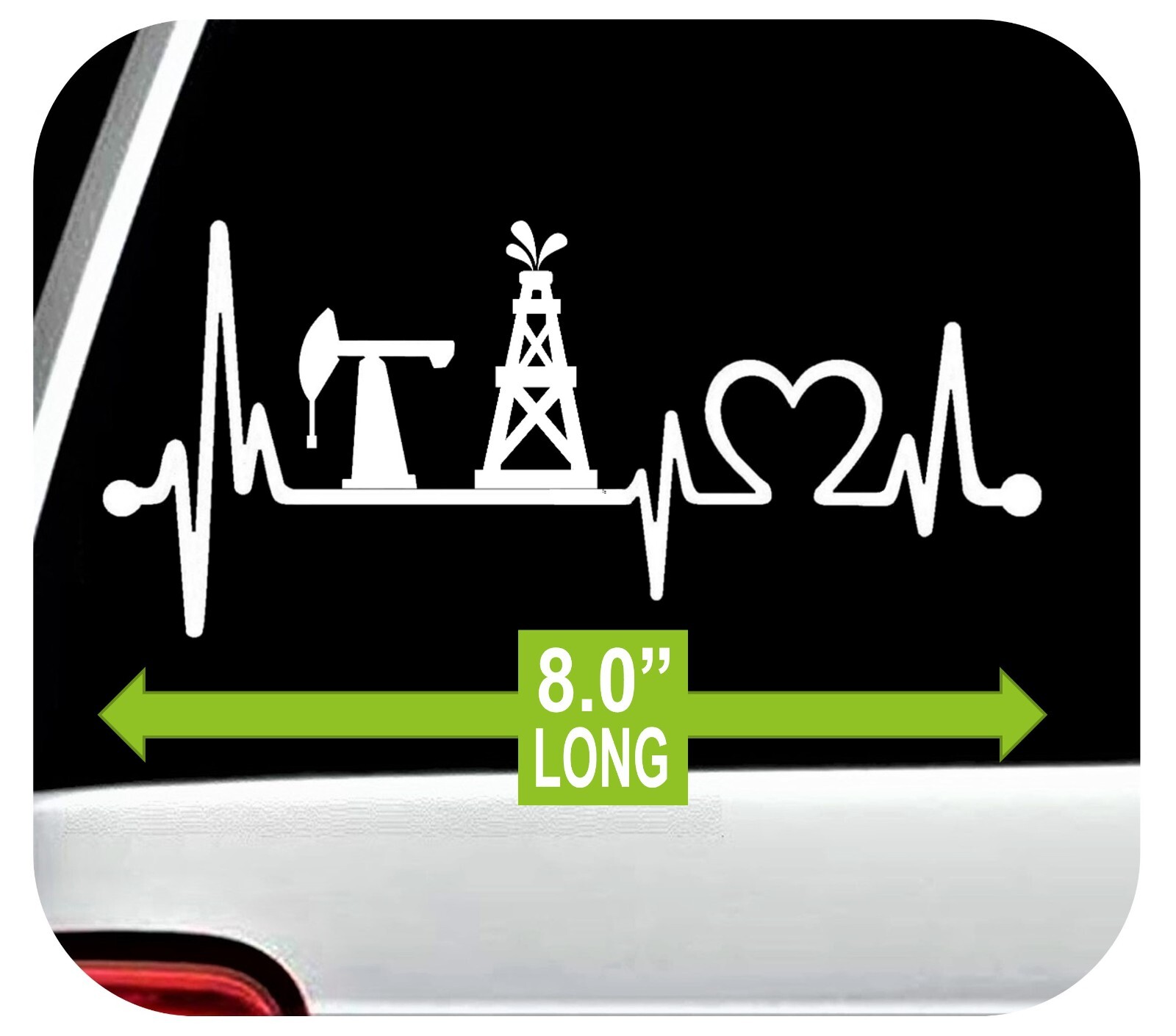 Oilfield Pumpjack Oil Rig Decal Sticker | Pumpjack Heartbeat Decal Sticker BG889