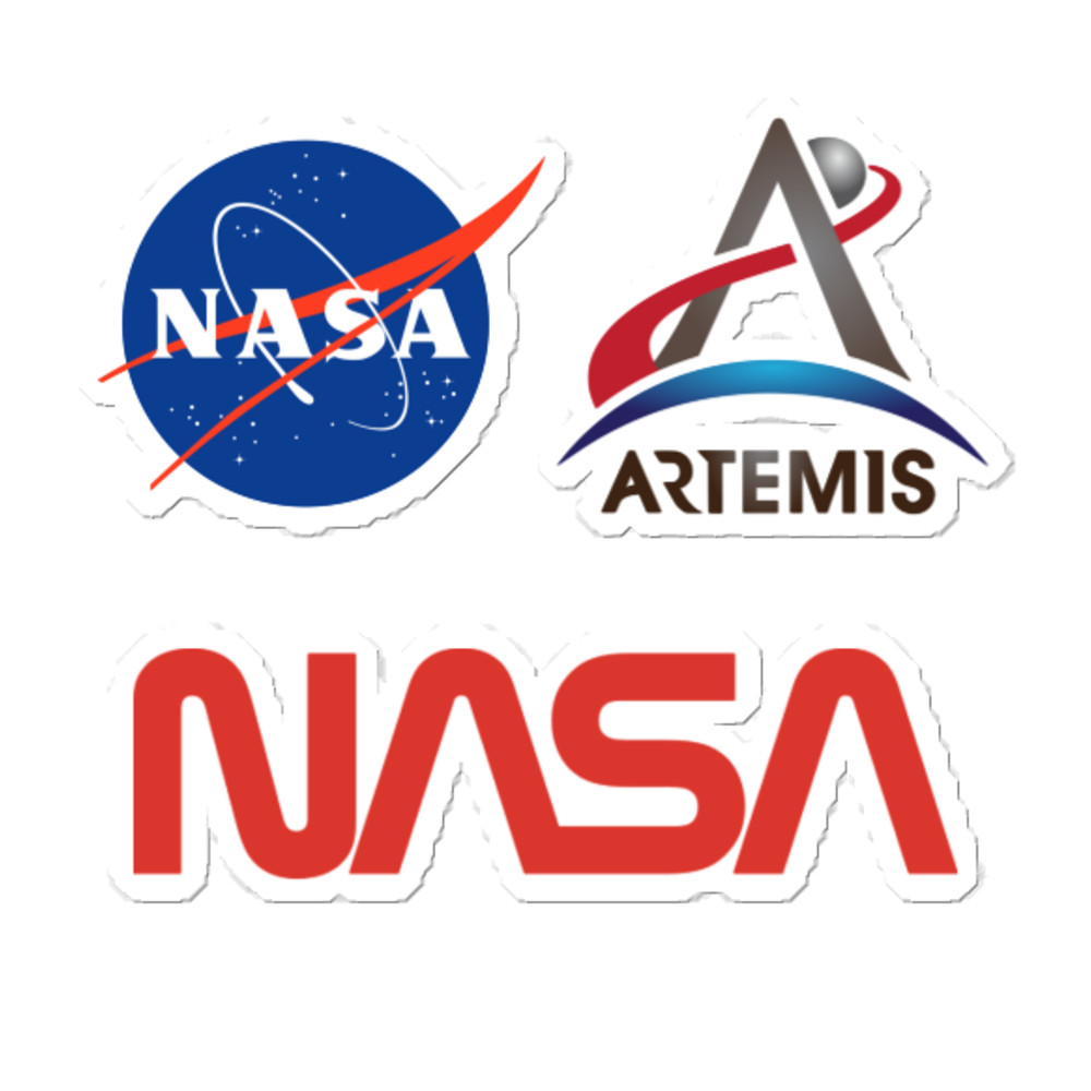 Nasa Stickers Decals, Nasa Artemis Logo, Nasa Worm Logo, Nasa Meatball Logo