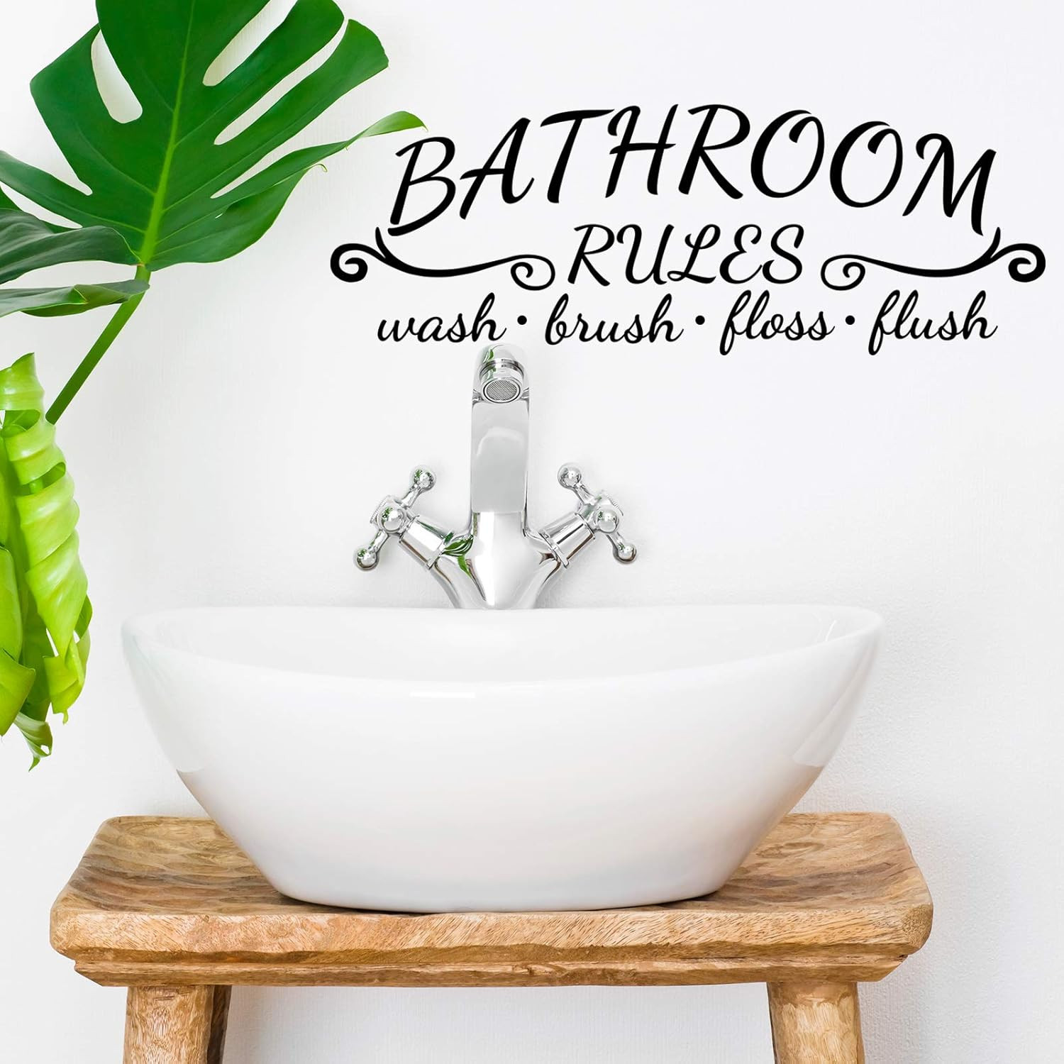 2 Bathroom Decals Sticker Soak Relax Enjoy Toilet Rules Decor Vinyl Quote Decor