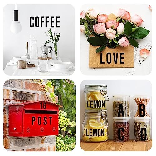 24 Sheets 384 Pcs Vinyl Letter Stickers,3 inch Self-Adhesive 3 inch,Black
