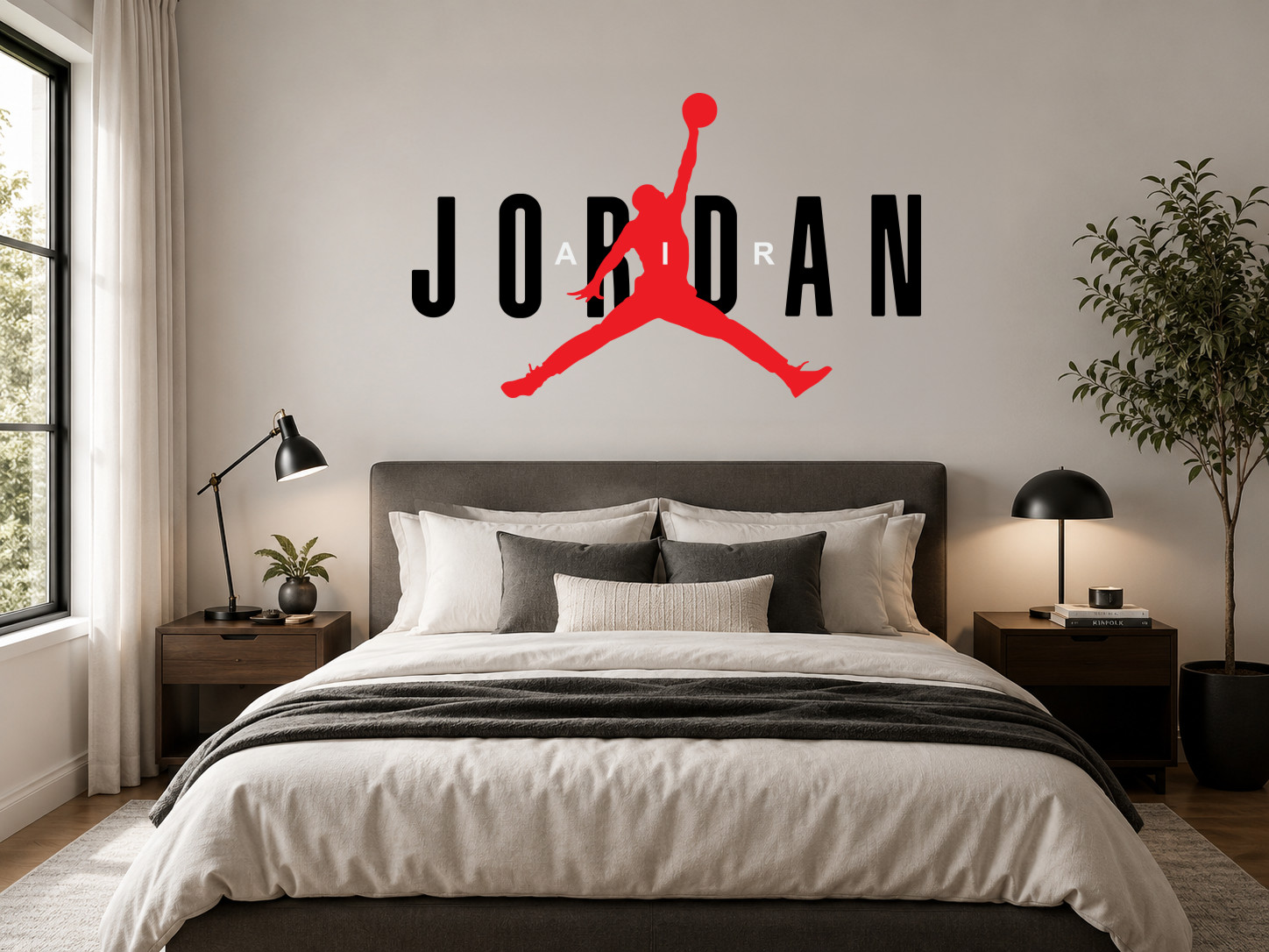 Michael Jordan Decal Jumpman Sticker Basketball Wall Car Laptop Boys Room