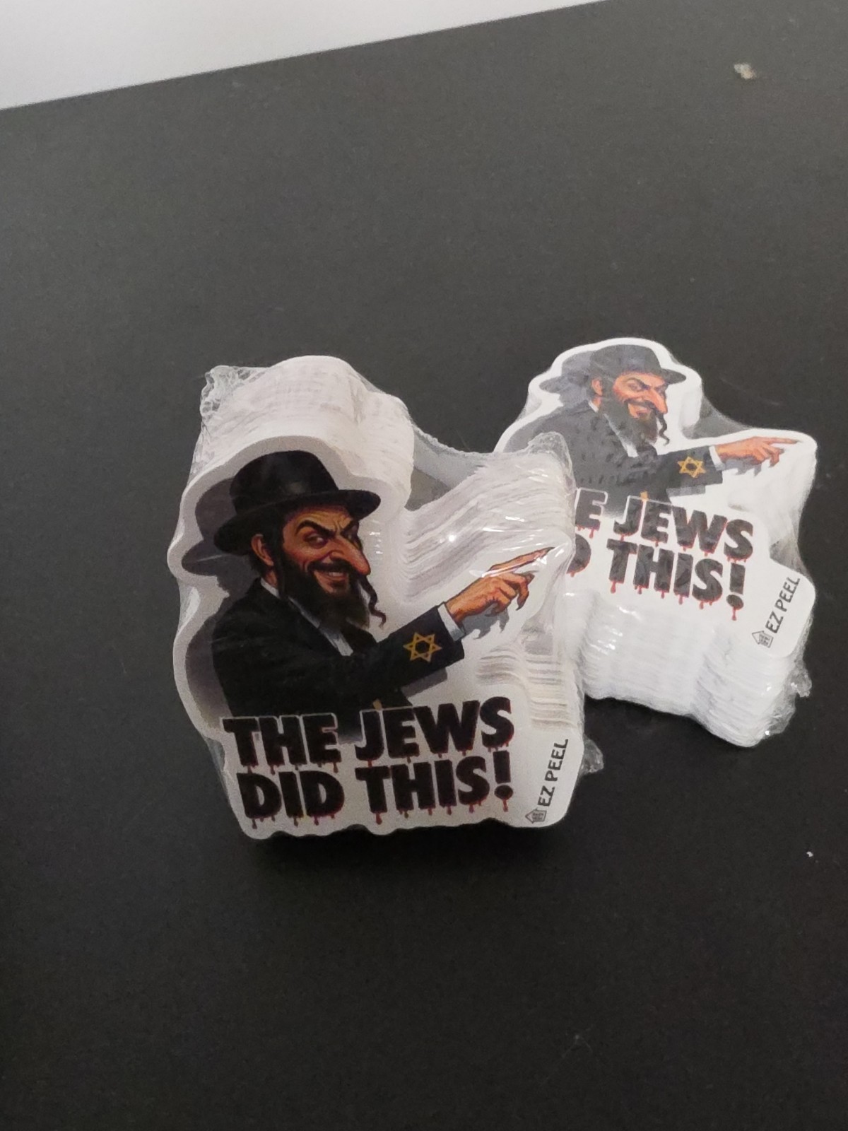 "The Jews Did This!" Gas Pump Stickers