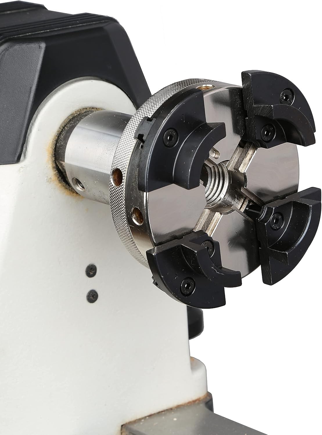 4INCH 4-Jaw Self-Centering Wood Lathe Chuck, 2" Round Jaw Mounted, 1"x8TPI threa
