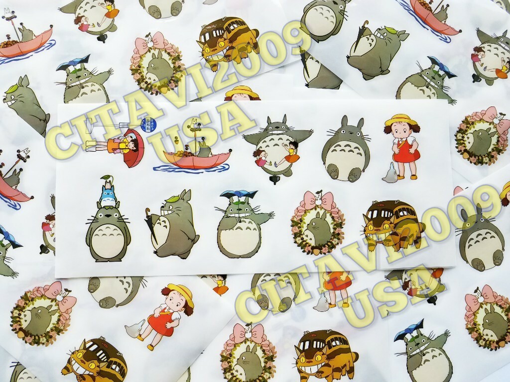 TOTORO STICKER SET OF 10 TRANSLUCENT WATERPROOF DECOR DECAL ANIME CARTOON.