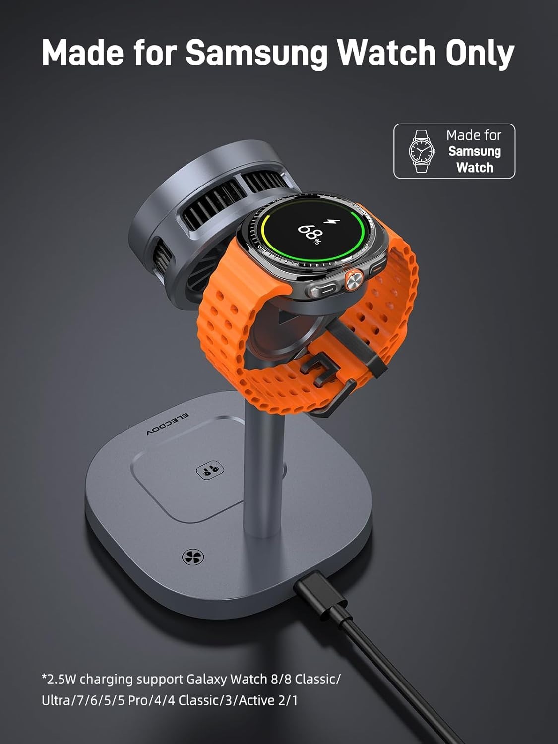 3-in-1 Magnetic Charging Station, Qi2 Wireless Charger for Samsung Galaxy & Watc