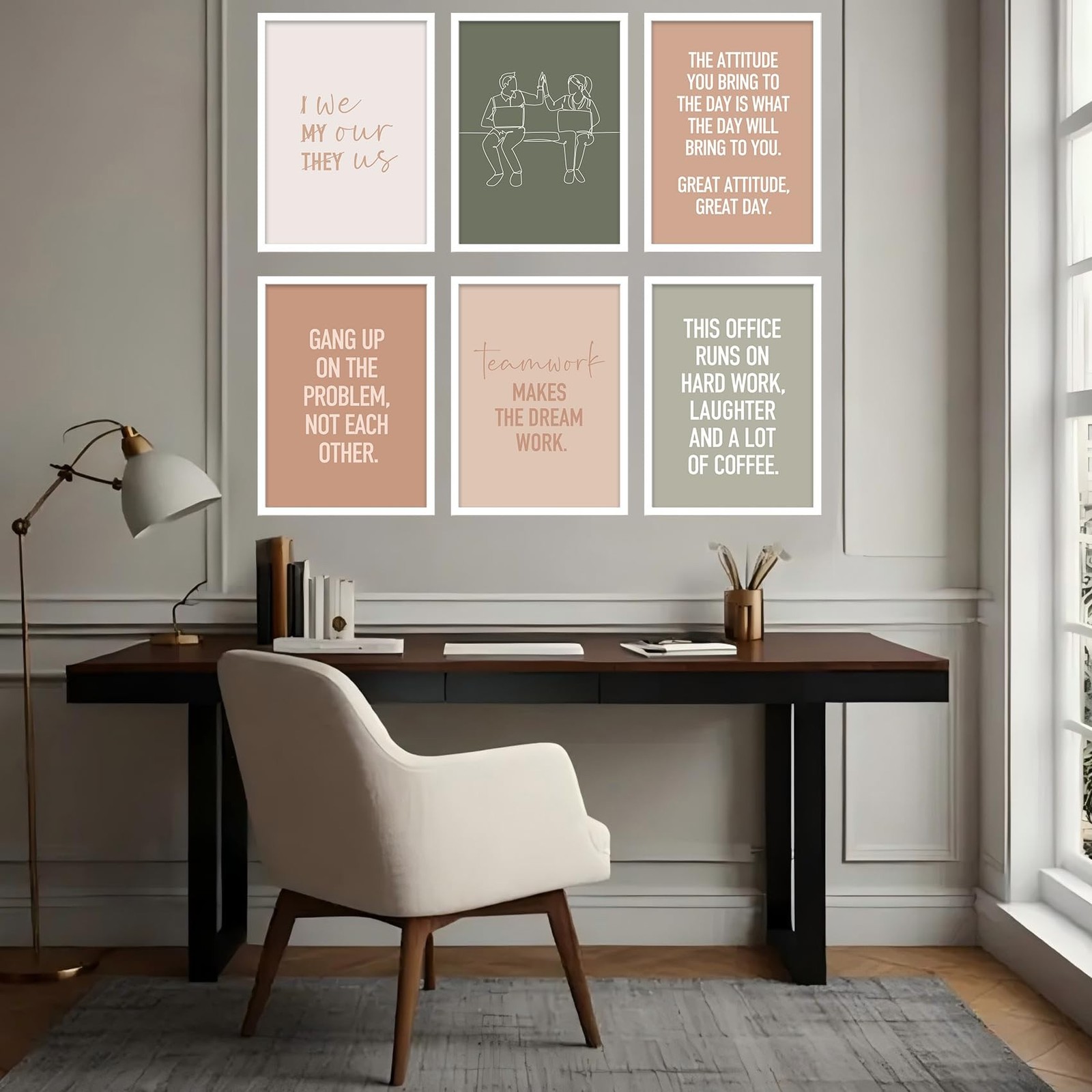 6Pcs Inspirational Office Wall Art Teamwork Motivational Wall Decor Positive …