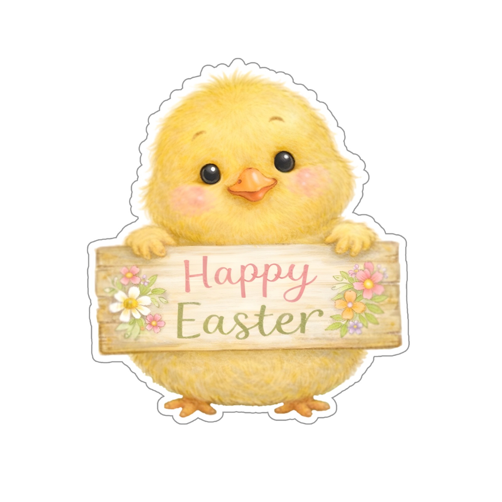 Cute Chick Happy Easter Chicken Chicks Peep Spring Whimsical Vinyl Decal Sticker