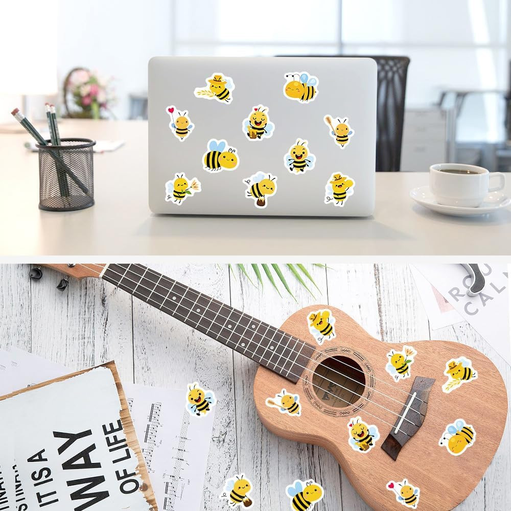 500Pcs Bumblebee Vinyl Stickers Roll Set | Cute Bumblebee Waterproof Vinyl Decal