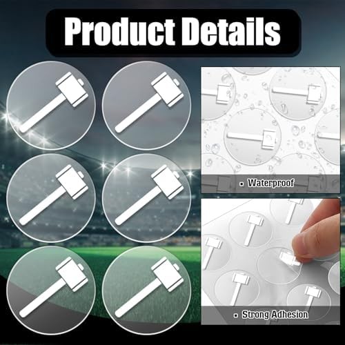 White on Clear Football Helmet Award Decals, 200 Pcs Sledgehammer Reward Sticker