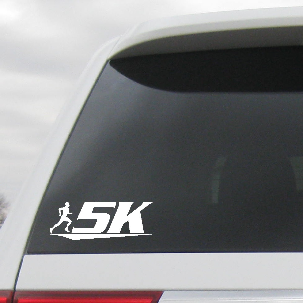 5K Marathon Decal Vinyl Sticker Man Runner Swoosh Symbol Running Run Jogging