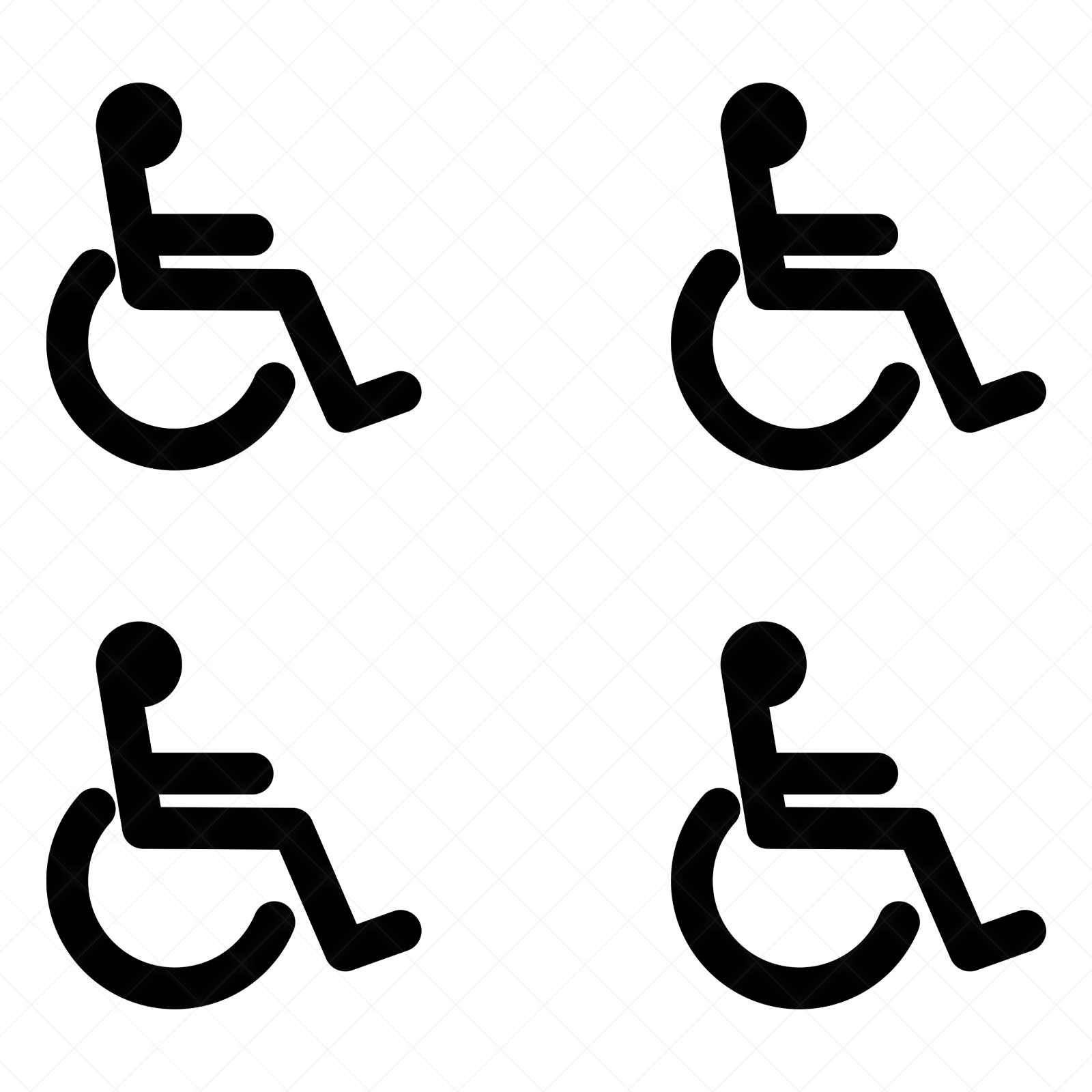 Set of 4 Handicap Wheelchair Symbol Vinyl Decals | Handicap Symbol Stickers