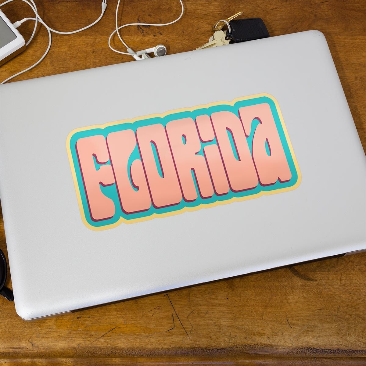 Bumper Sticker: Florida Retro Style Font, Retro FL, US State Souvenir