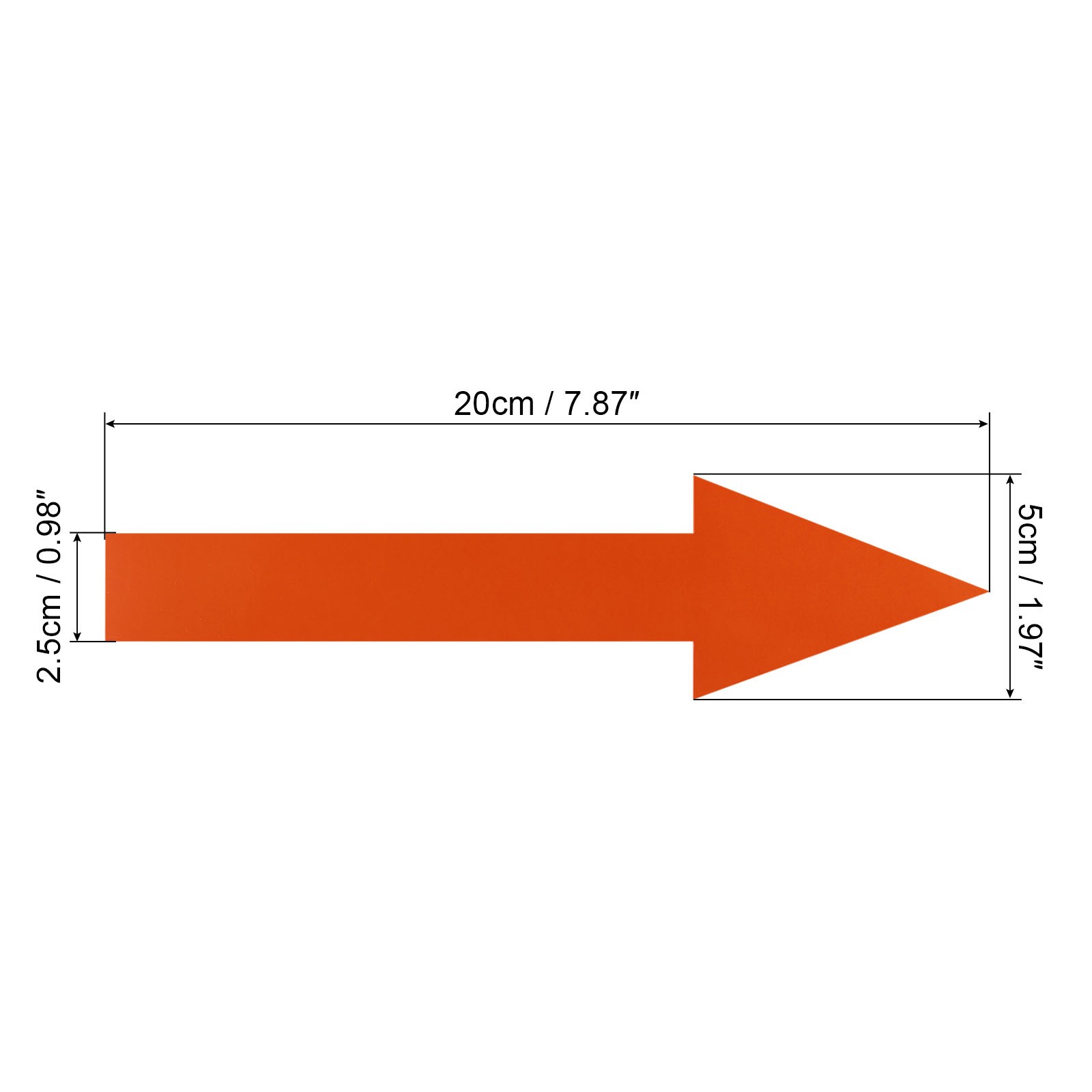30Pcs 8"x2" Arrow Sticker Adhesive Large Arrow Sign Orange