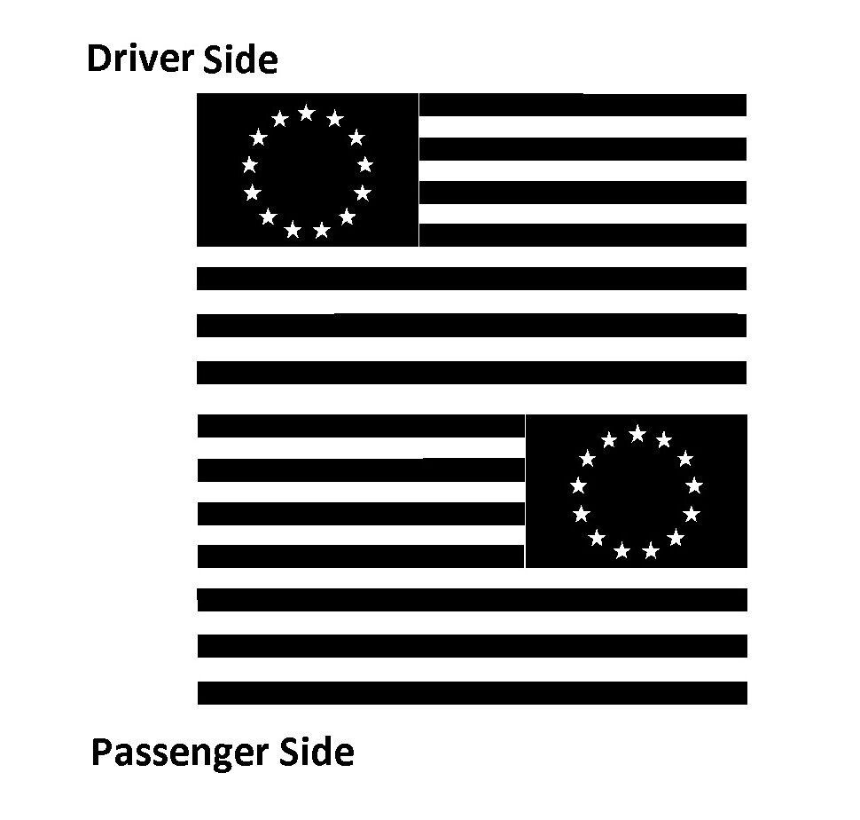 American Flags Decal Vinyl Betsy Ross Patriotic Sticker USA Flag Left Right
