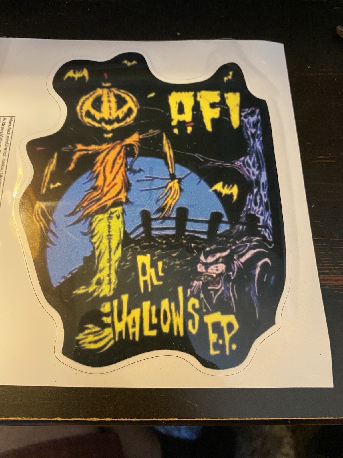AFI All Hallows EP Halloween Vinyl Self-Adhesive Wall Decal 4.5in x 6in.