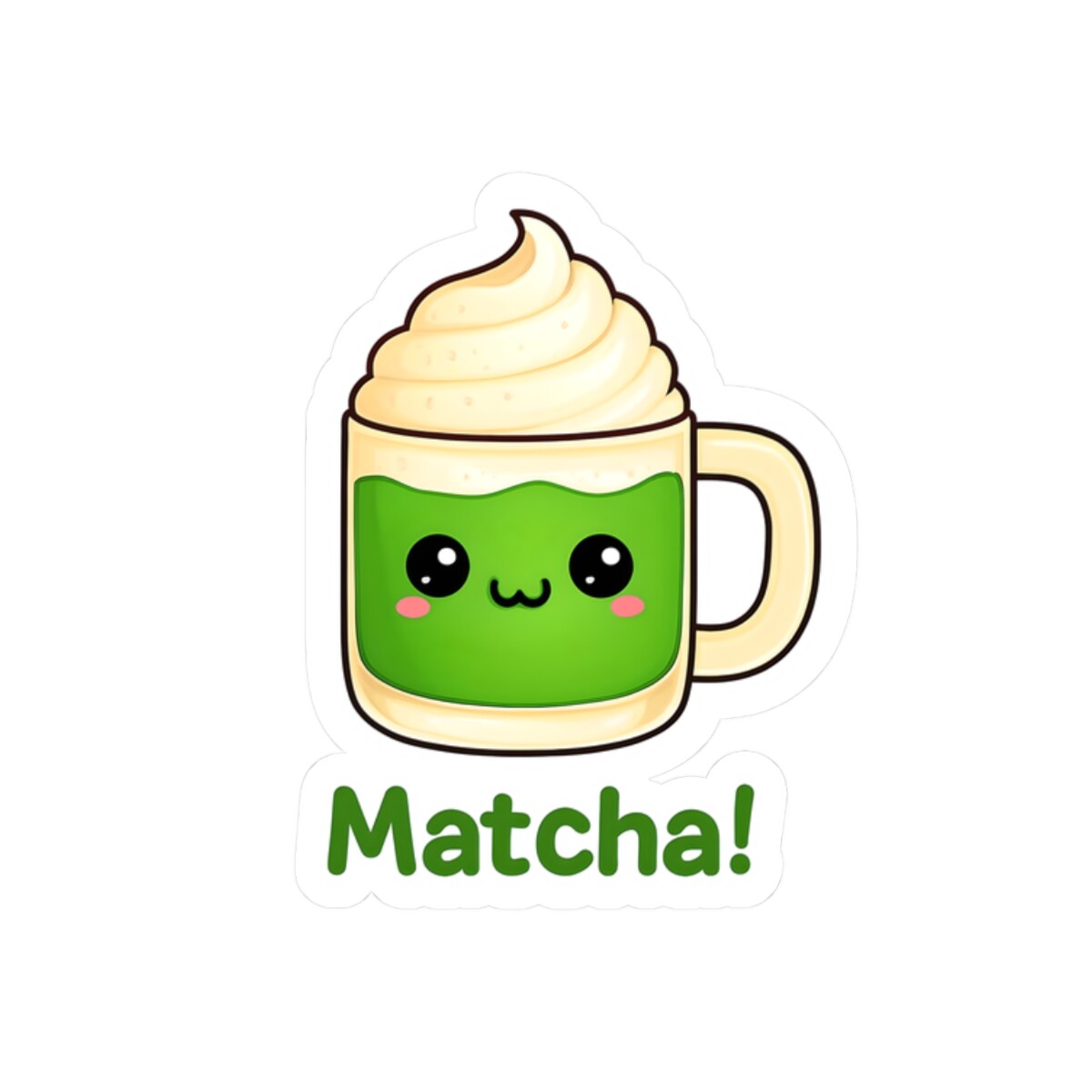Matcha Latte Sticker For Planners Drinks Laptop Decals Kawaii Cute 2"x2"