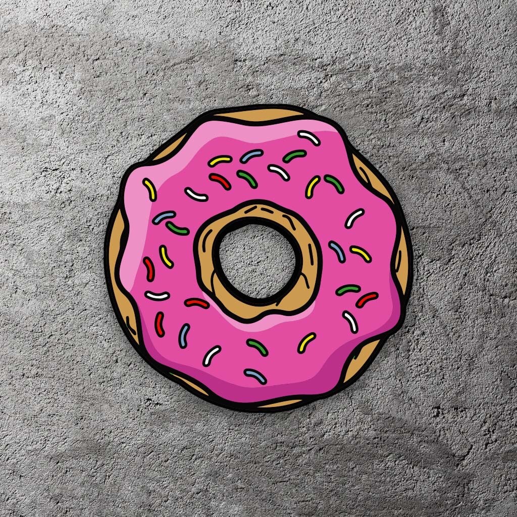 Donut Doughnut Pink Vinyl Sticker 3.5" Wide – Includes Two Stickers