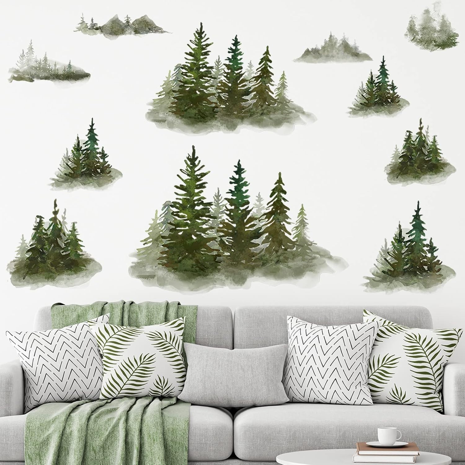 Peel and Stick Waterproof Pine Tree Wall Stickers for Charming Children’s Decor