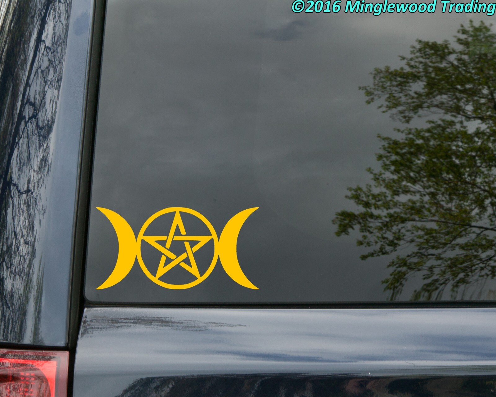 Triple Moon Symbol Vinyl Decal V1 – Goddess Wicca Pentacle – Die Cut Sticker