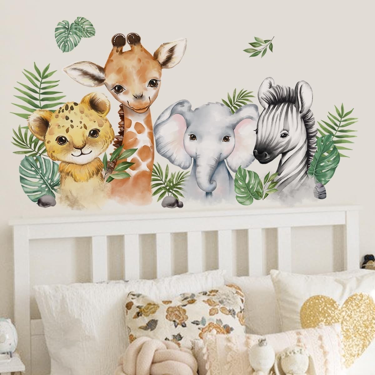 Colorful Animal Wall Stickers – Waterproof Jungle Safari Decor for Nurseries