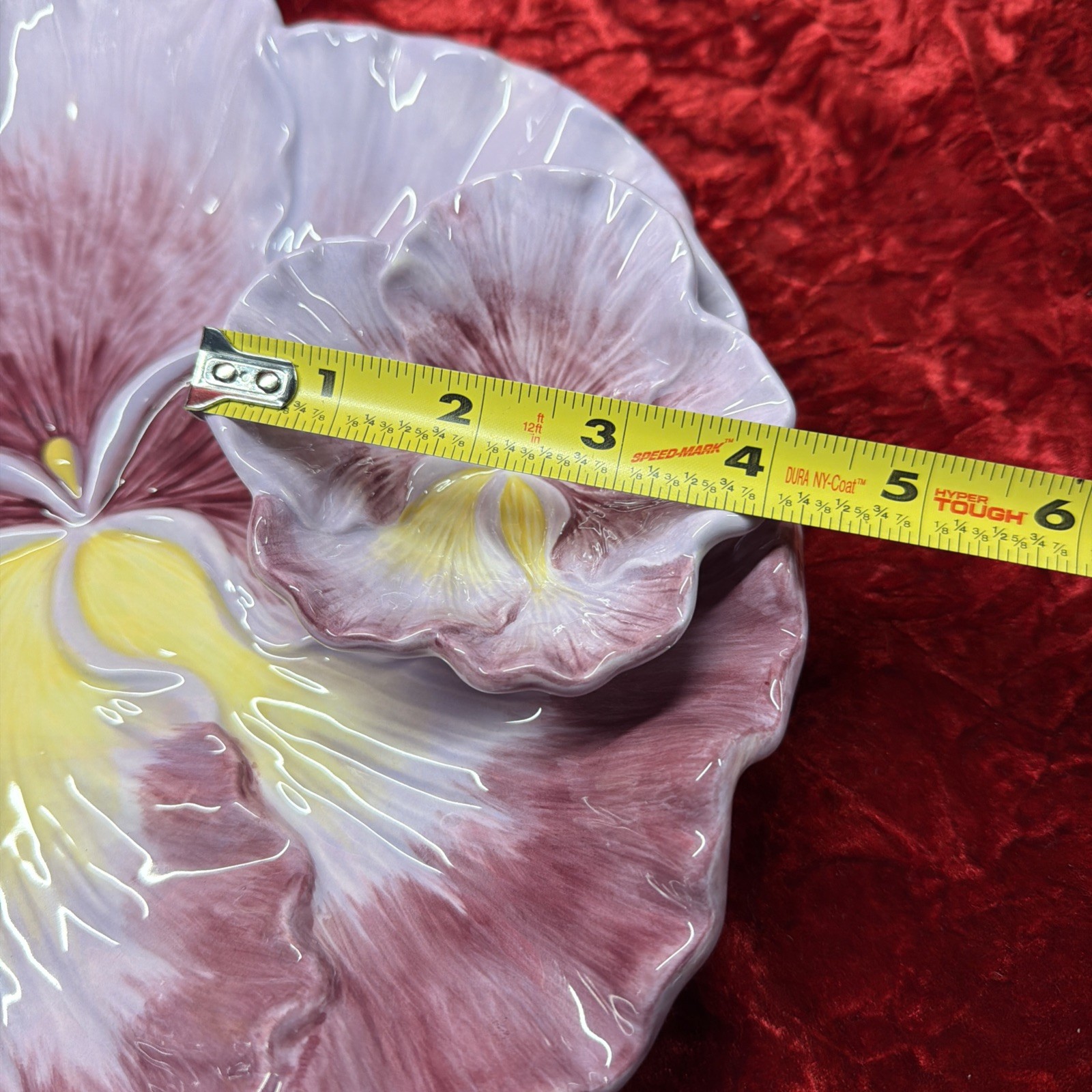 Corner Ruby Garden Collection 11.5 Purple Yellow Flower Chip/dip – Gorgeous! New