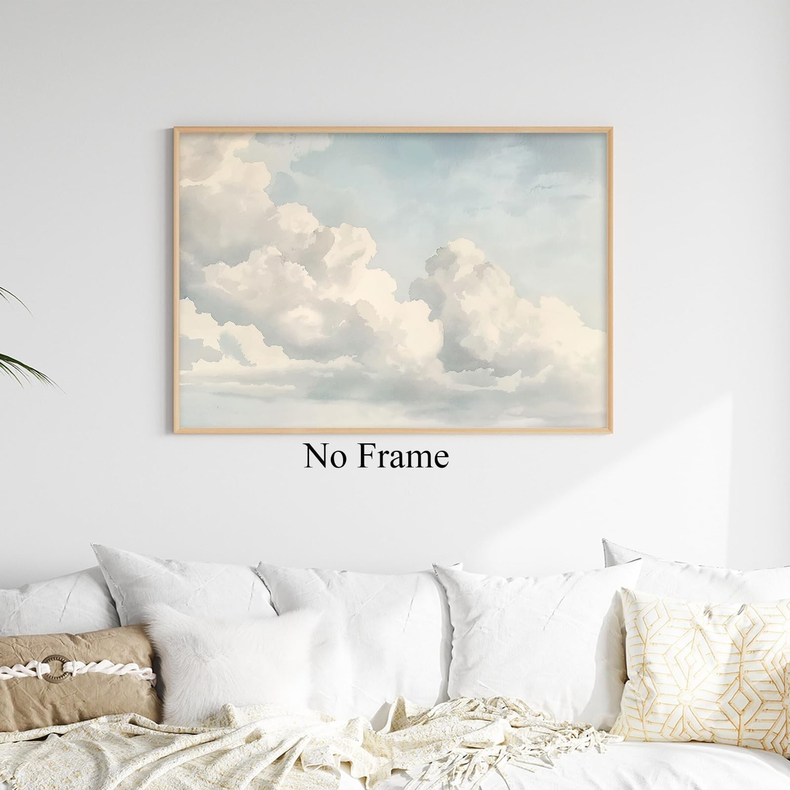 Blue Sky and White Clouds Wall Art Vintage Cloud Painting Watercolor Sky Art …