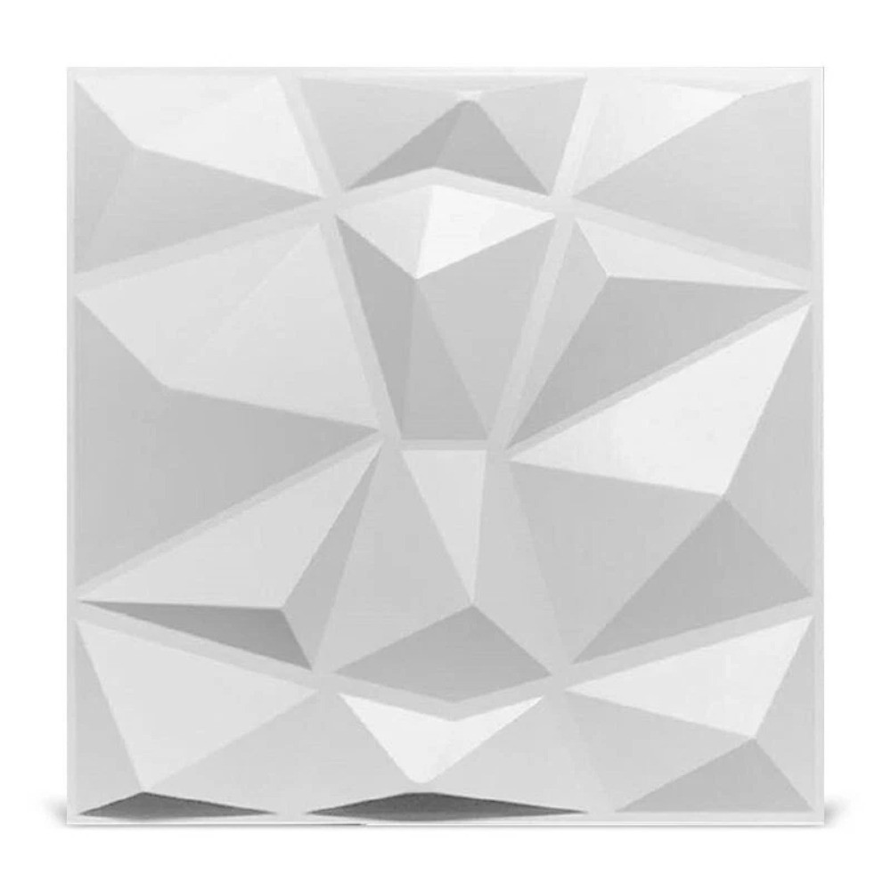 10PCS 3D Wall Panels Diamond Design Textured Accent PVC Wall Background Decor