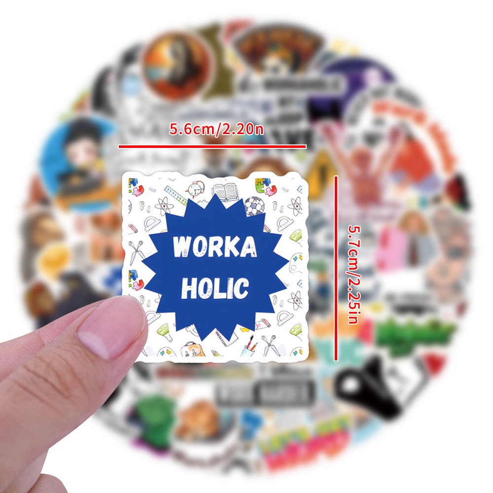 110Pcs Workaholic Stickers for Kids Teens Girls Scrapbooking Water Bottles