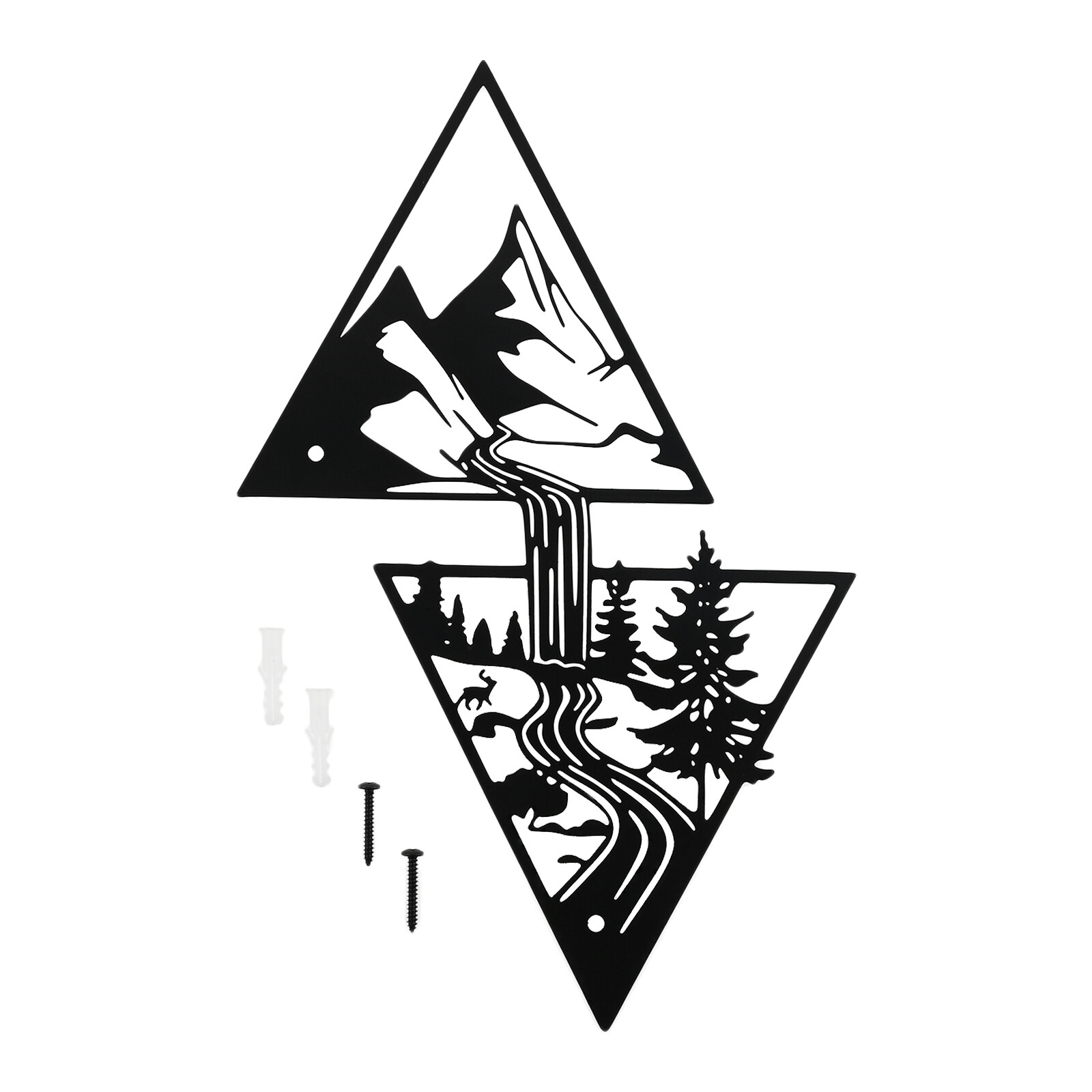 Metal Mountain & Forest 3D Wall Art Decoration for Living Room Bedroom Kitchen