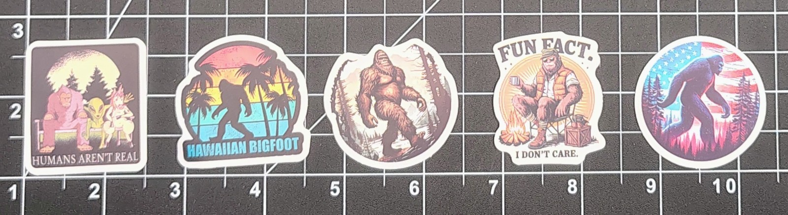 50 Pcs MINI Bigfoot Stickers 1.5" Small Sasquatch Cryptid Camping Phone Decals