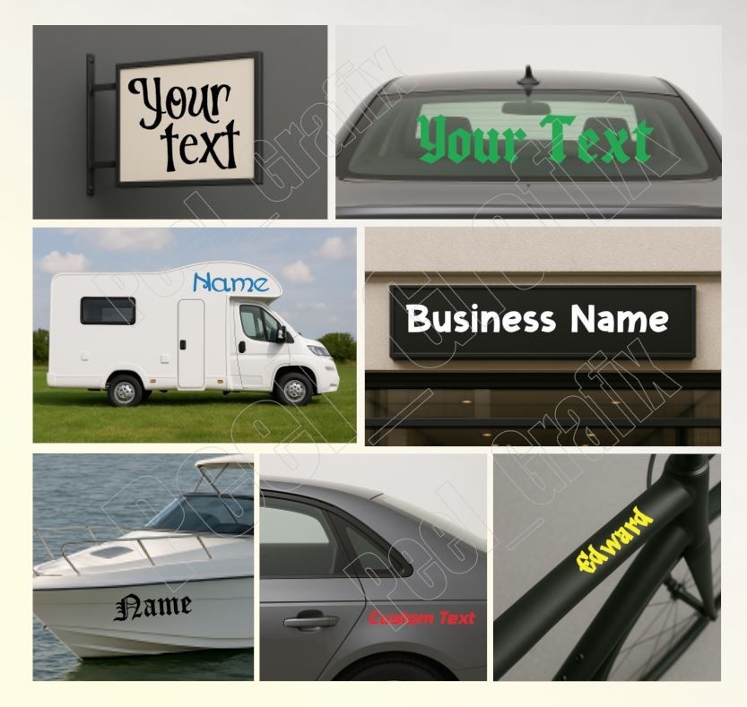 Personalised Name Vinyl Sticker Word Text Cut Fancy Font Sticker Sentence custom