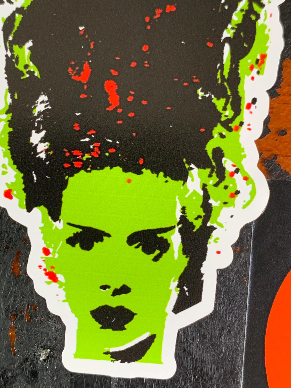 Bride of Frankenstein Sticker -Horror Monster / Goth / lowbrow 1.75in X 3.75in