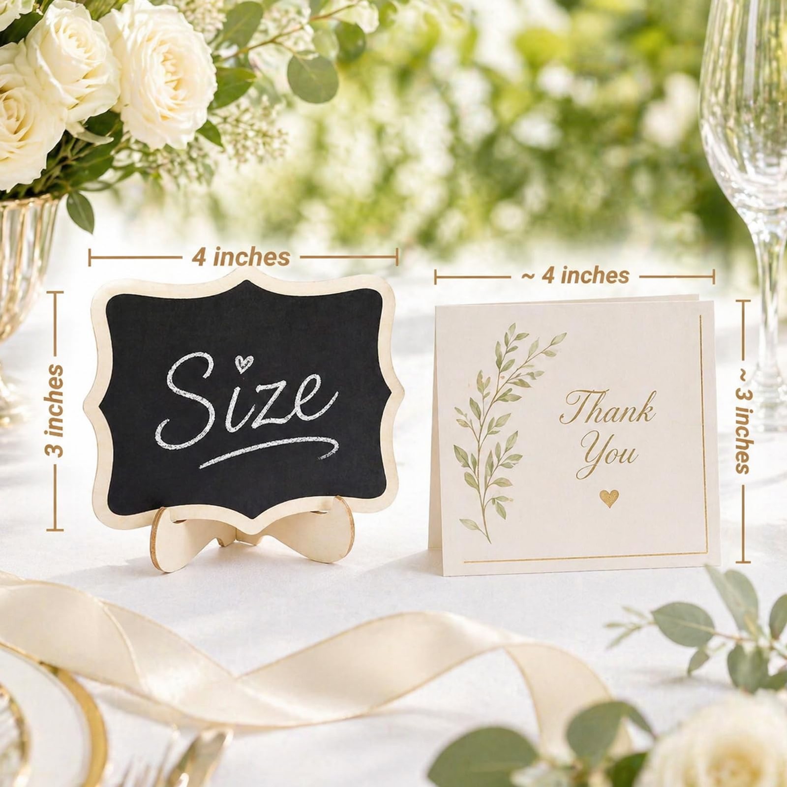 Mini Chalkboard Signs, 20 Pack Framed Small Chalk 4 inches by 3 inches, Black