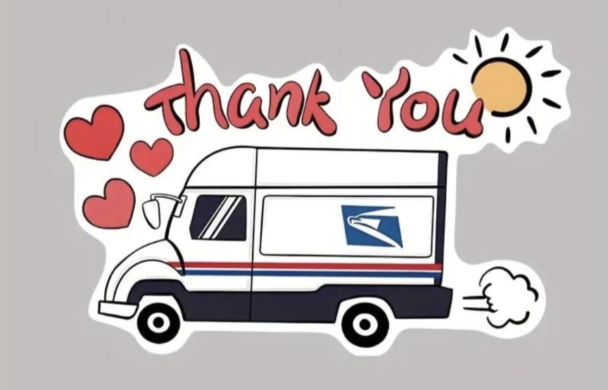 Thank You Mail Carrier Mailbox Sticker USPS PVC Vinyl Decal Waterproof NEW